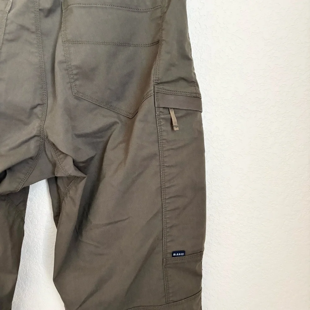 5.11 Tactical Green Cargo Pants Mens Size 36 Polyester Cotton Stretch Outdoor - Picture 6 of 14